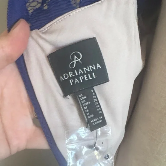 Adriana Papell Blue corded lace Dress - Picture 14 of 14